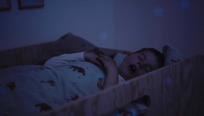 Łóżko piętrowe dla dzieci z barierkami i stelażem MIMI B Montessori Drewniane